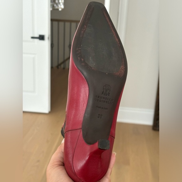 Brunello Cucinelli Leather Acne Boots; Excellent condition; Size 38; Burgundy ; - Picture 9 of 12